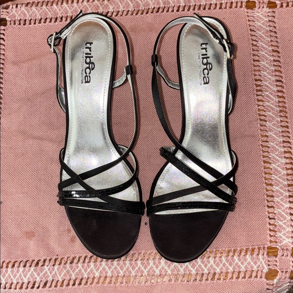 Tribeca by Kenneth Cole Black Strappy Sandals